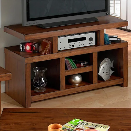 Casual Media Table with Shelving Storage